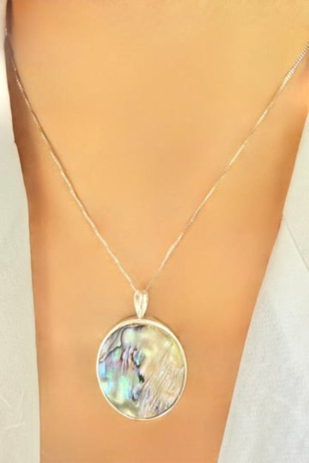 Dual-Sided Swirl Pendant - Abalone & 925 Silver
