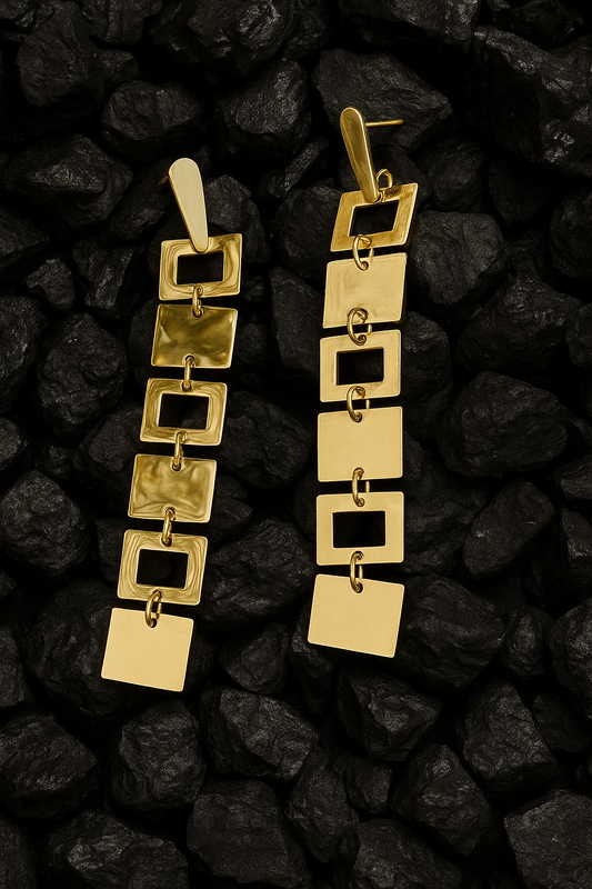Metallic Links Drop Earrings