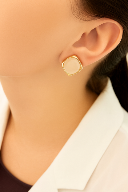 Luna Square Clip-on Earrings