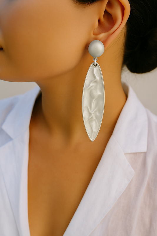 Moonlit Leaf Drop Earrings