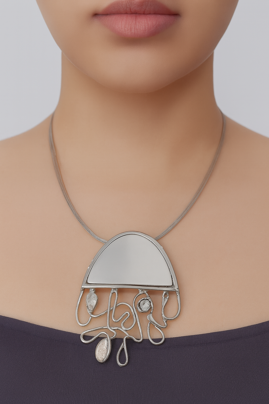Lunar Flow Statement Necklace