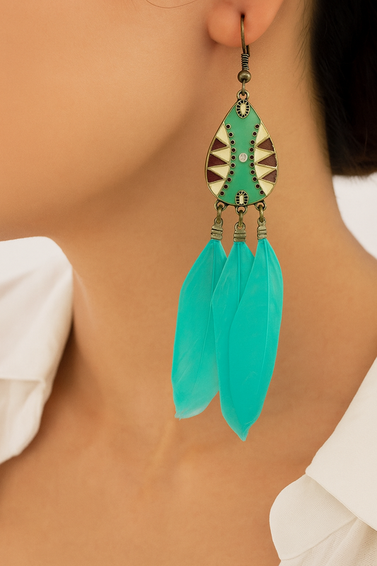 Teal Breeze Hook Earrings