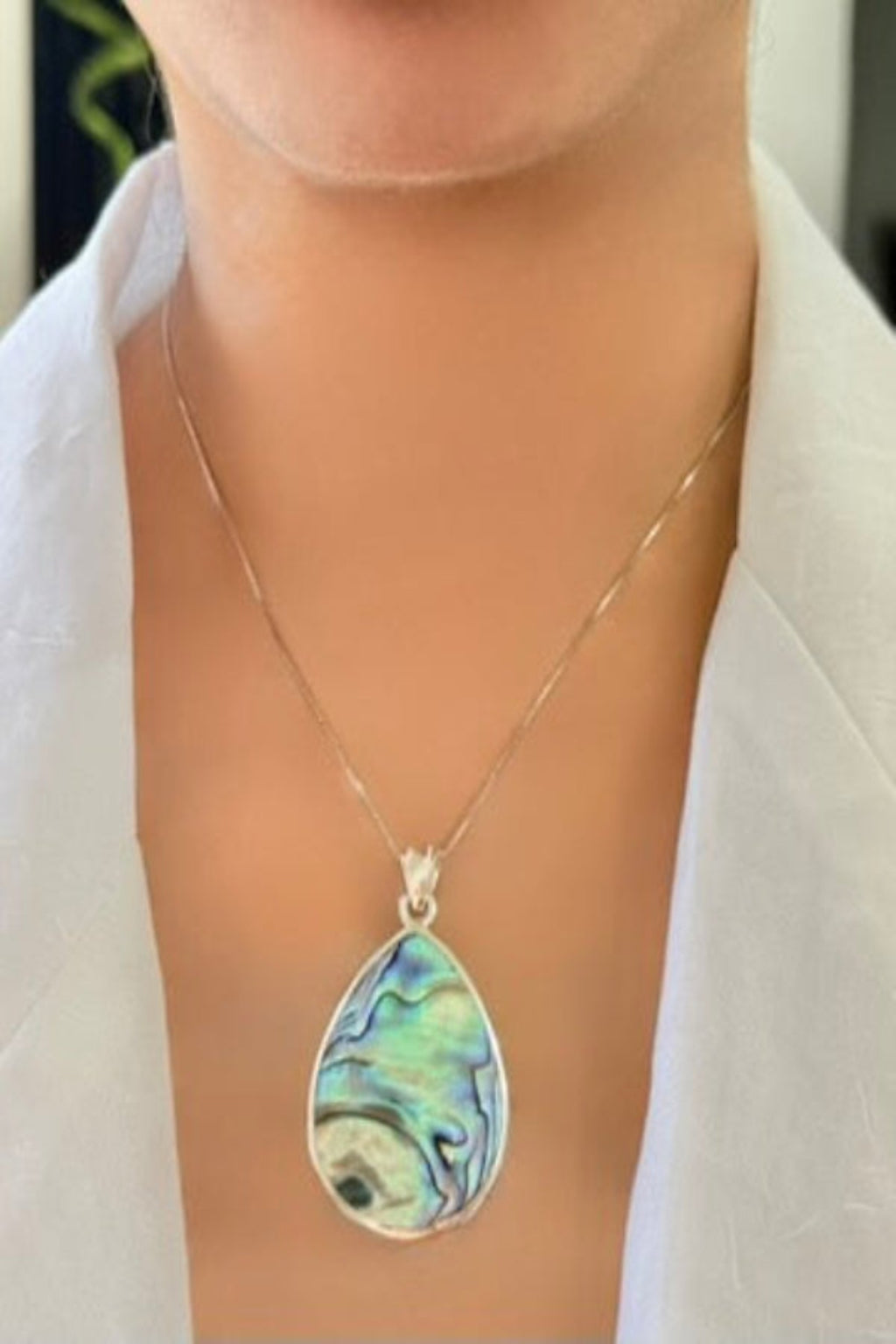 Dual-Sided Ocean Pendant - Abalone & 925 Silver