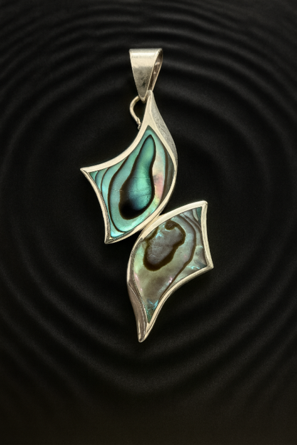 Dancing Tide Pendant - Abalone & 925 Silver
