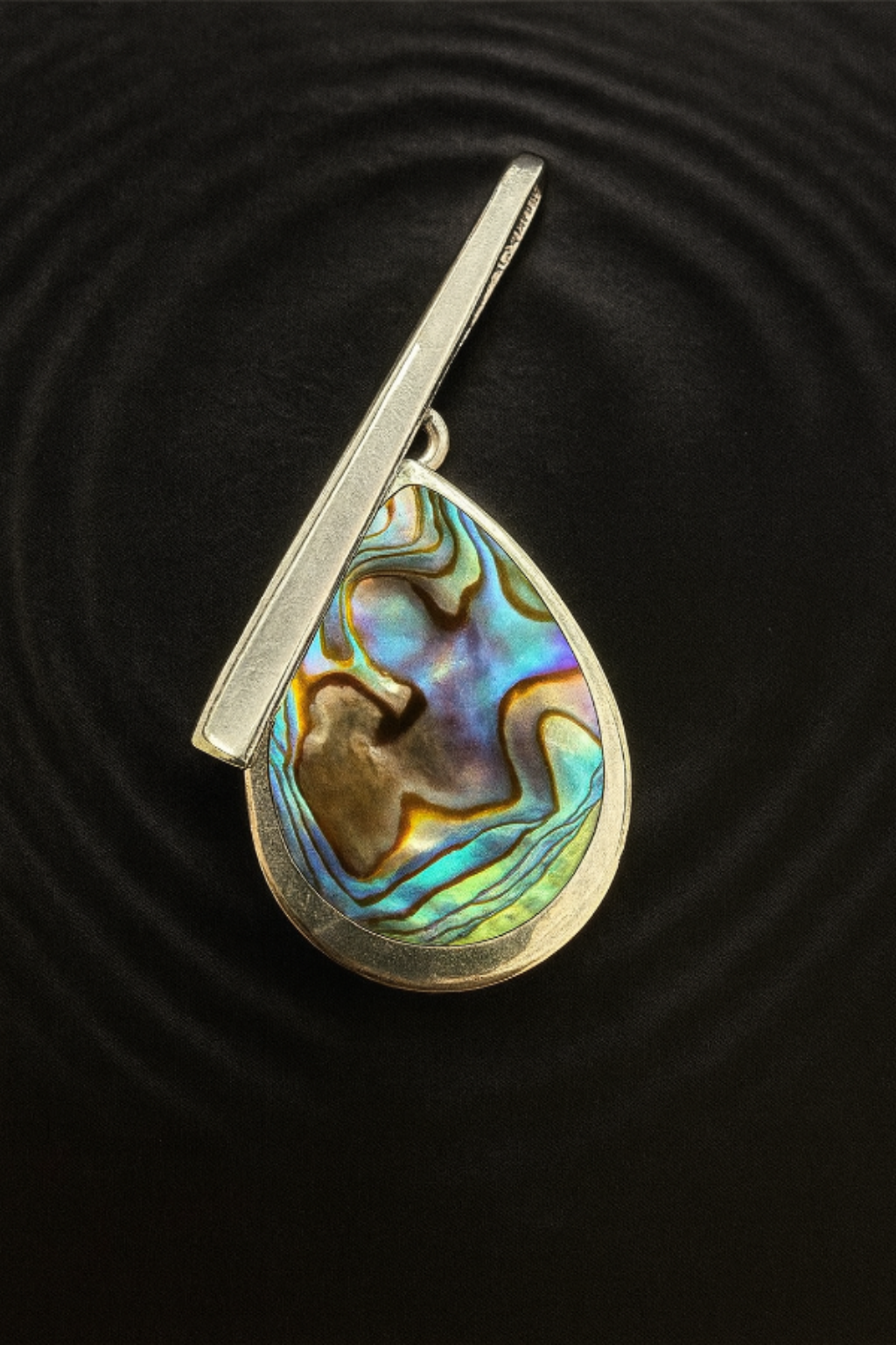 Teardrop Pendulum Pendant - Abalone & 925 Silver