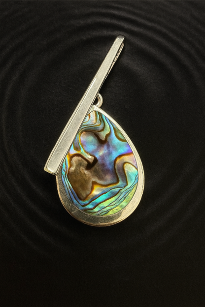Teardrop Pendulum Pendant - Abalone & 925 Silver