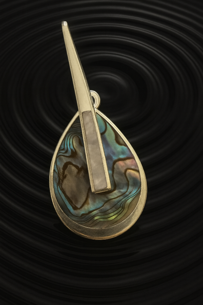 Teardrop Pendulum Pendant - Abalone & 925 Silver
