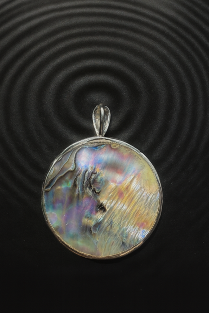 Dual-Sided Swirl Pendant - Abalone & 925 Silver