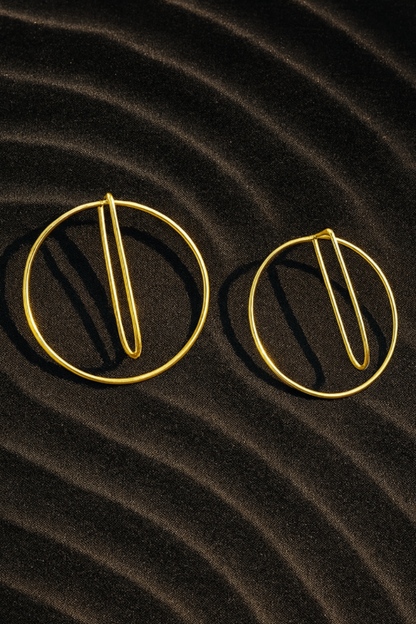 Brass Aura Hoop Earrings