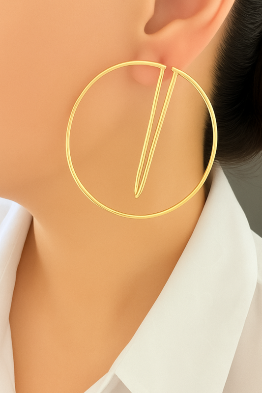 Brass Aura Hoop Earrings