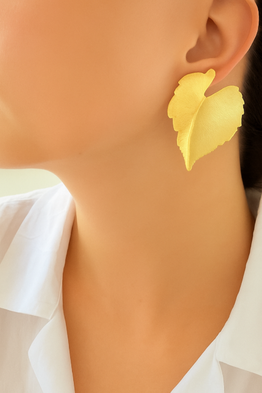 Brass Leaf Studs
