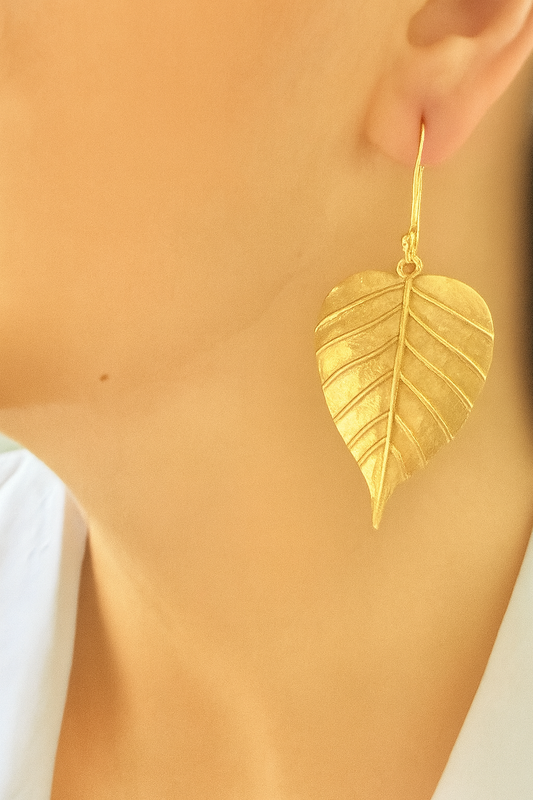 Brass Golden Leaf Drop Hooks