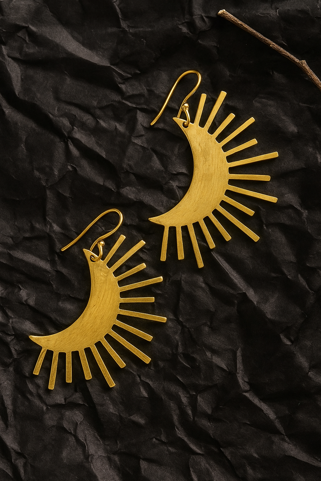 Lunar Gold Hook Earrings