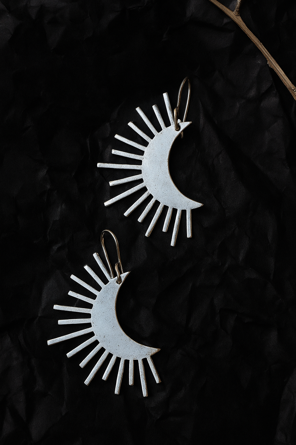 Lunar Silver Hook Earrings