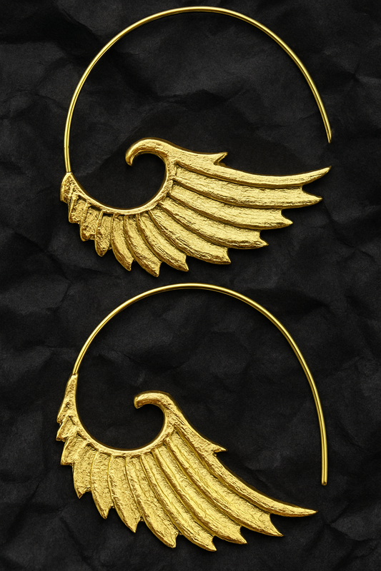 Antique Wings Hook Earrings