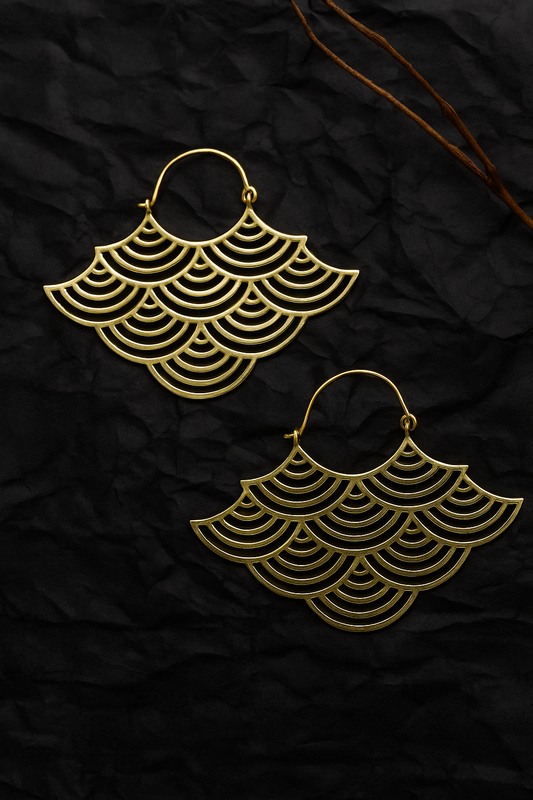 Antique Feather Hoop Earrings