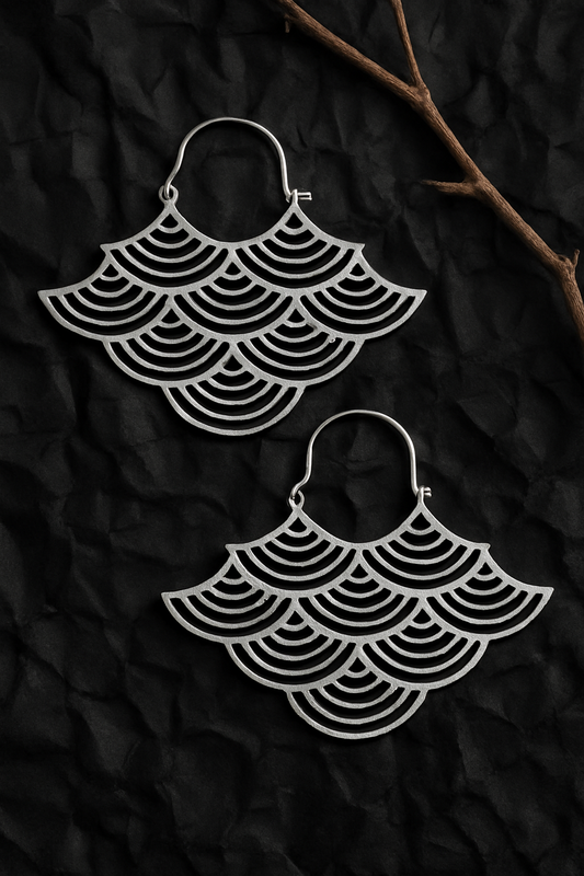 Antique Feather Hoop Earrings