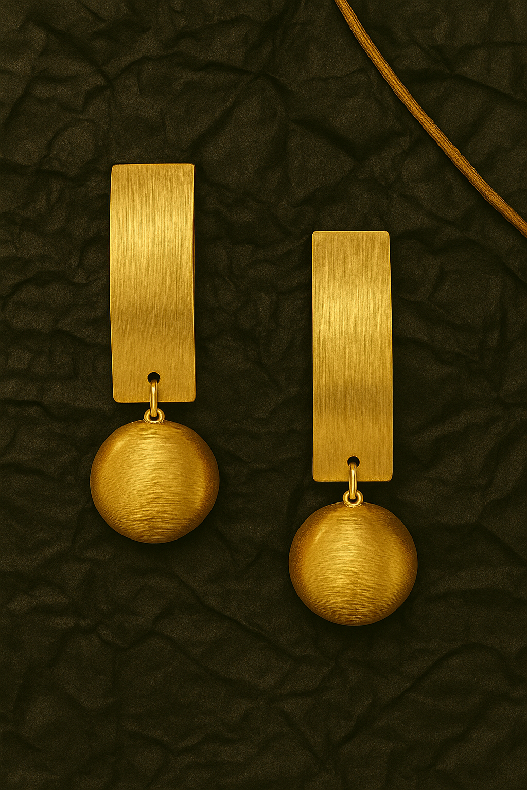Golden Curve Drop Earrings