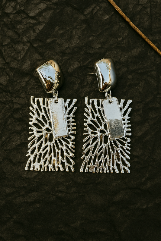 Metal Mesh Drop Earrings