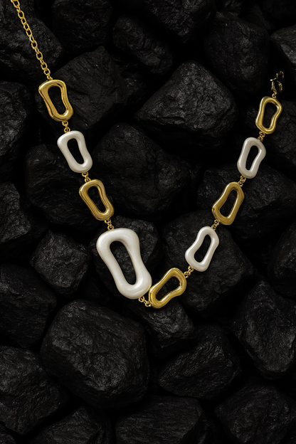 Dual Sculpted Modern Necklace