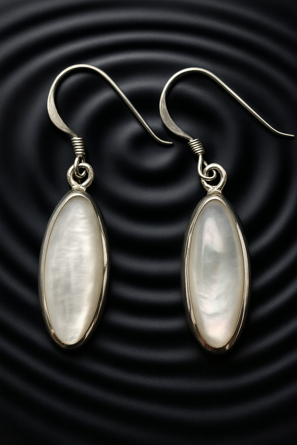 Mother of Pearl Ovals with 925 Sliver drop Hooks