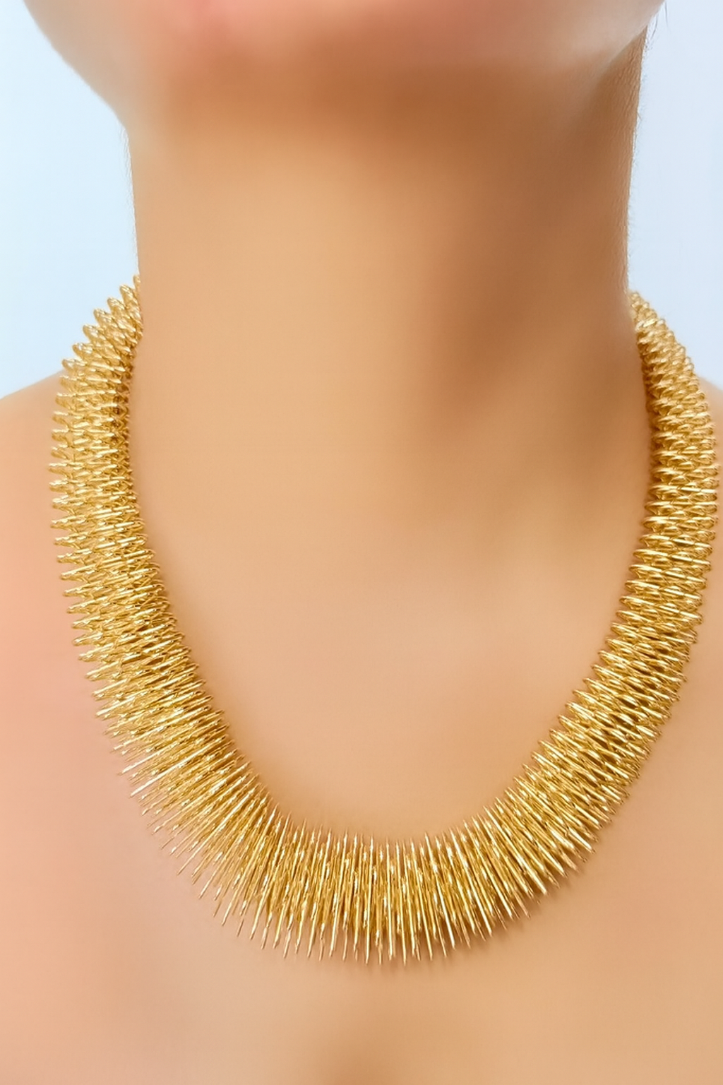 Golden Spiral Collar Necklace