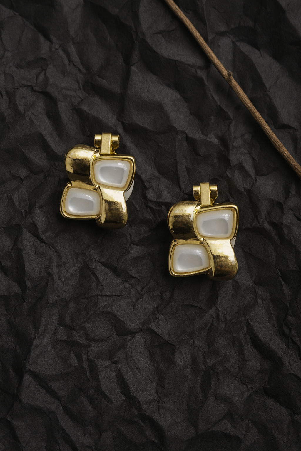 Pearl Square Clip-on Earrings