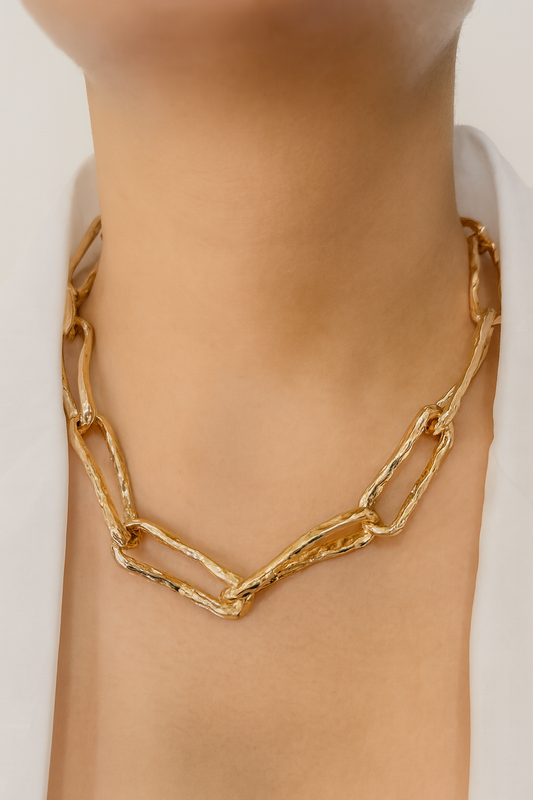 Golden Edge Link Necklace