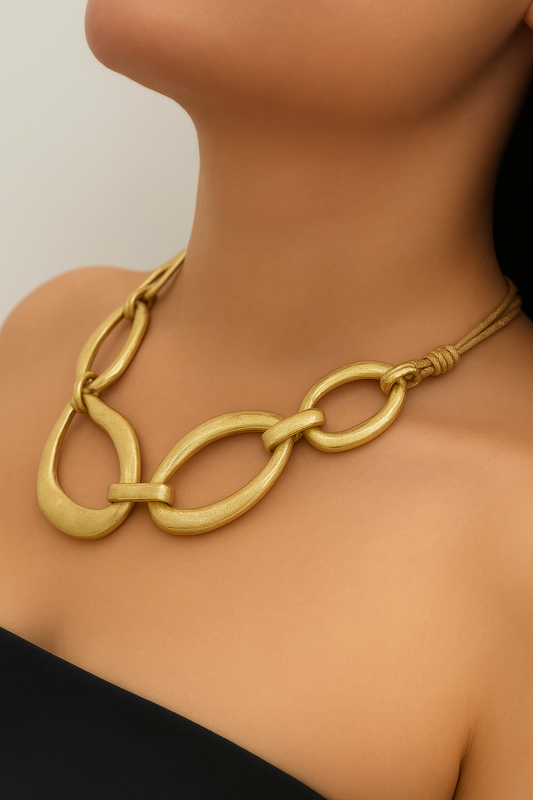 Antique Gold Loops Necklace