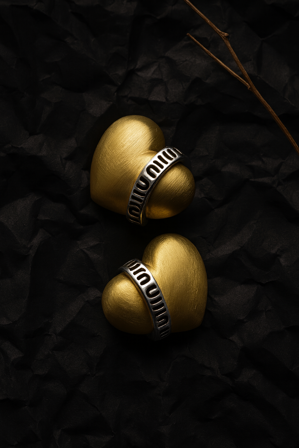 Champagne Heart Studs