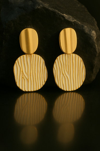 Golden Ripple Danglers