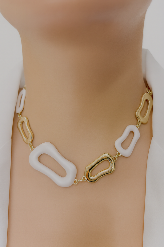 Dual Sculpted Modern Necklace