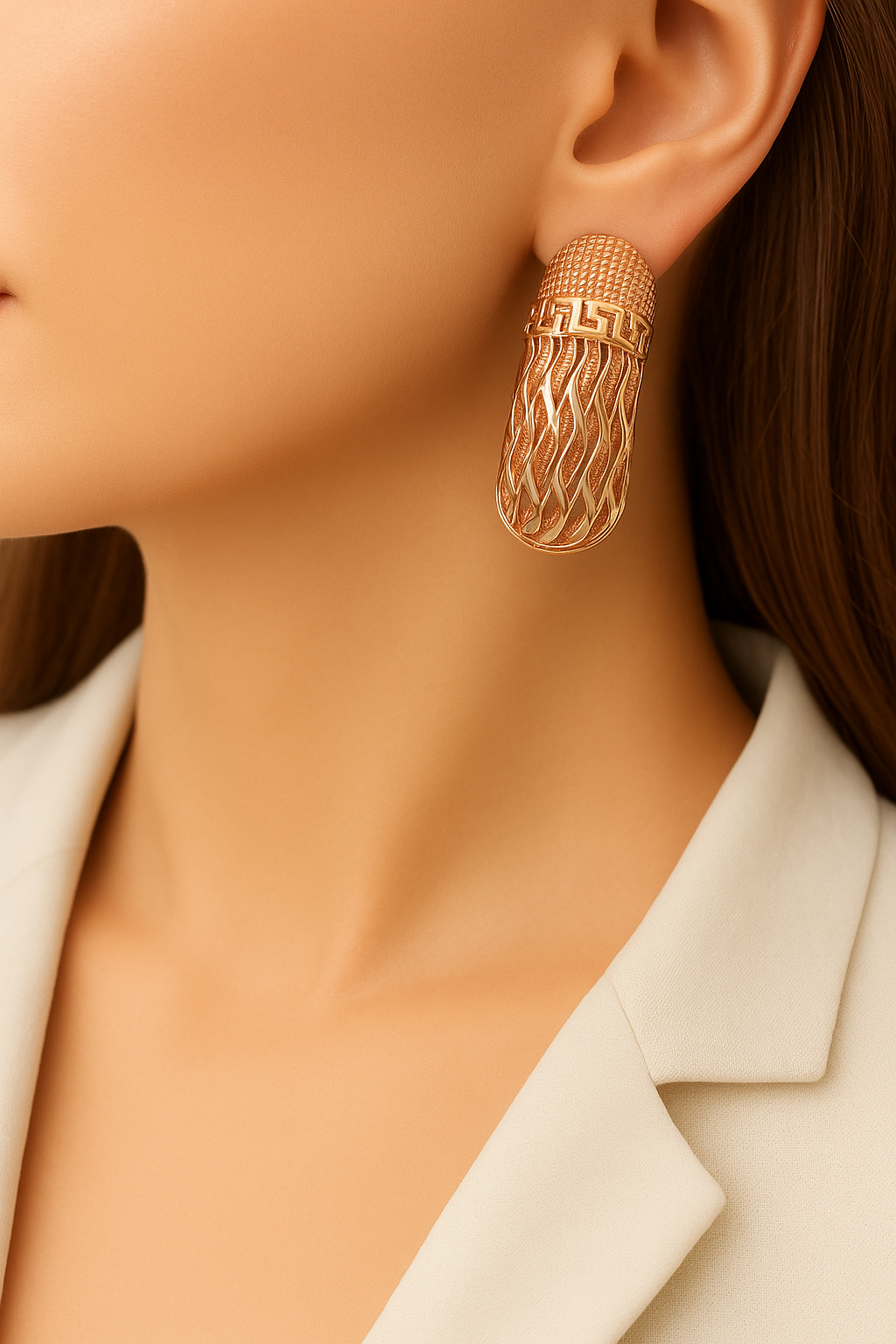 Rose Webbed Hoop Earrings