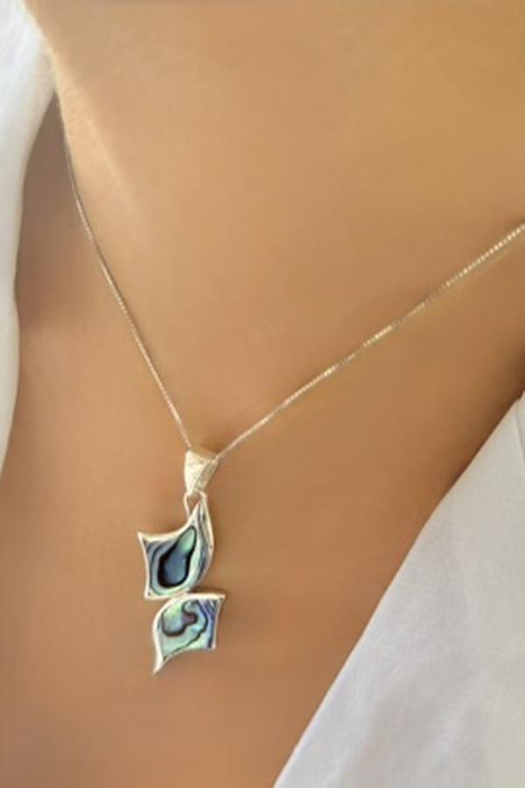 Dancing Tide Pendant - Abalone & 925 Silver