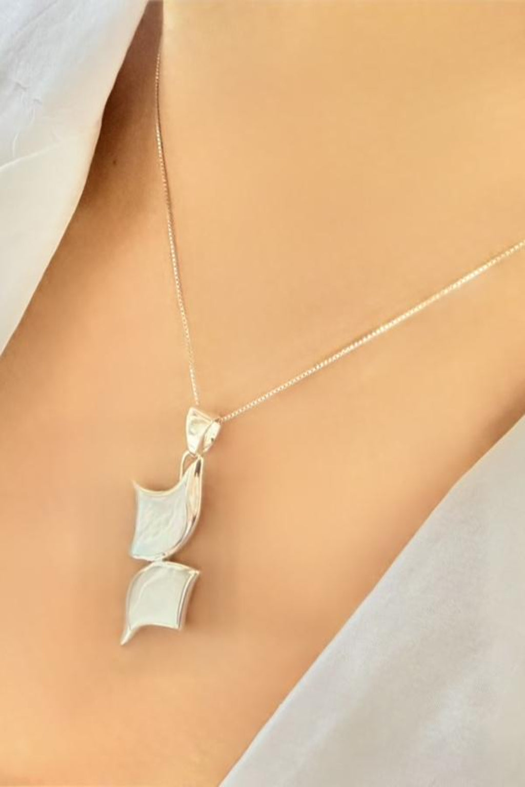 Dancing Tide Pendant -  Mother of Pearl & 925 Silver