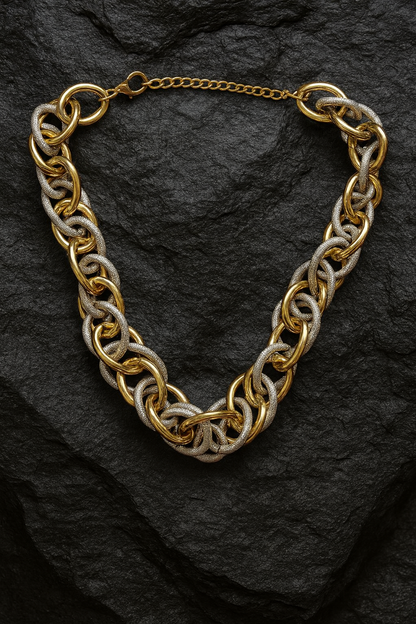 Silver-Gold Entangled Necklace