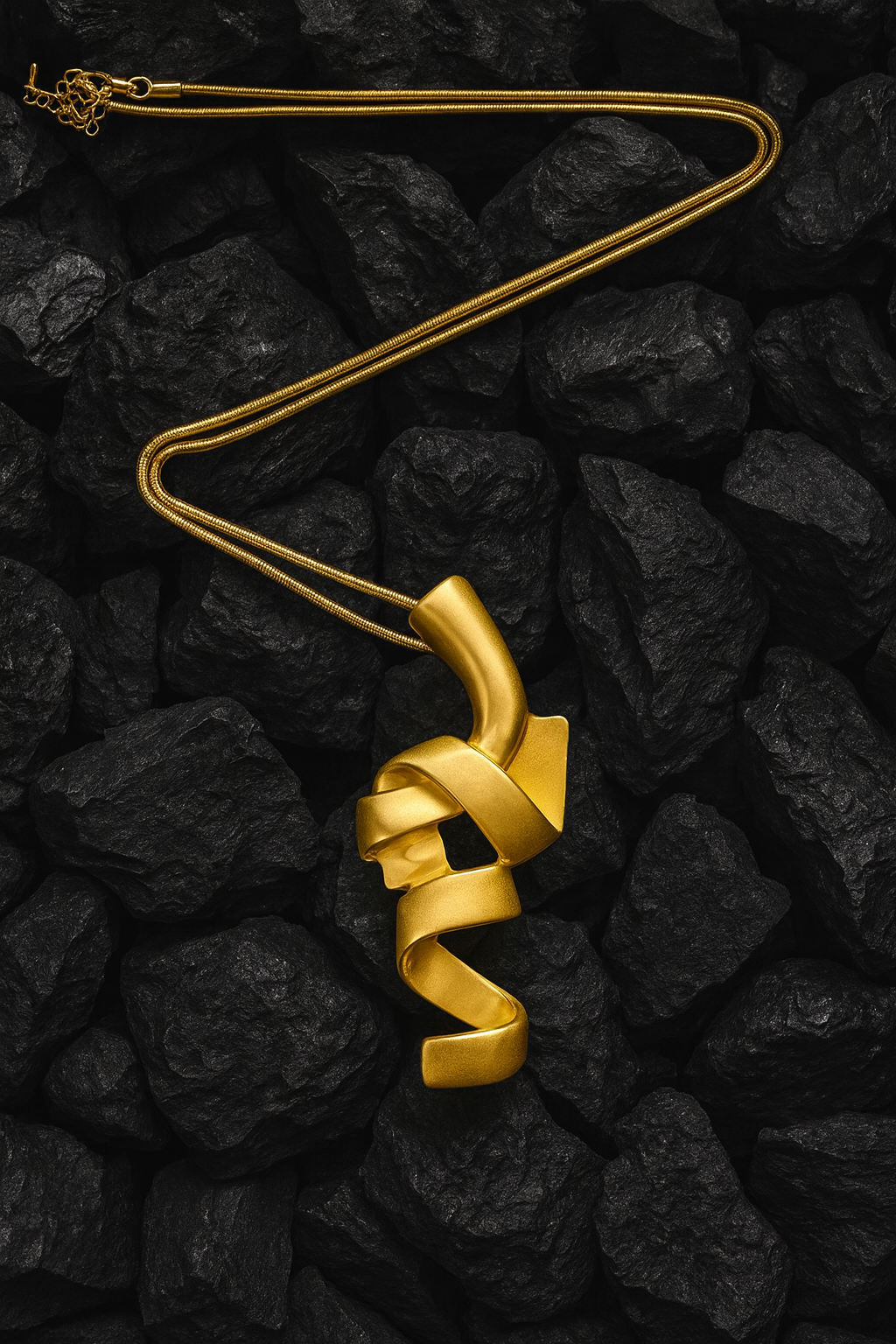 Golden Flow Pendant Necklace