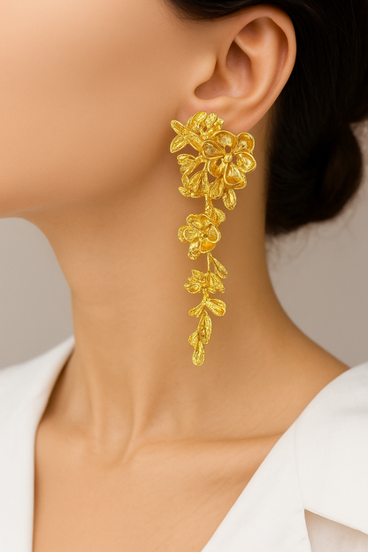 Golden Blossom Danglers