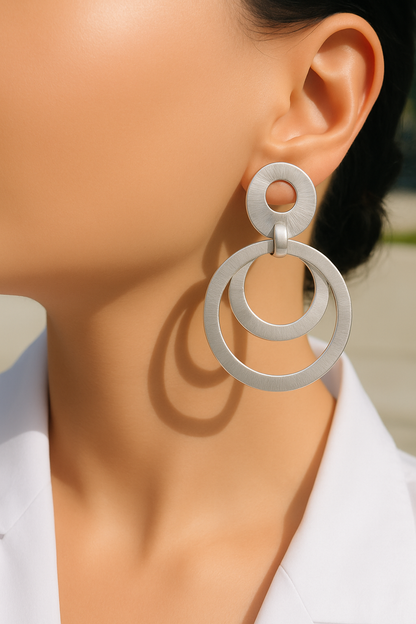 Silver Eclipse Danglers