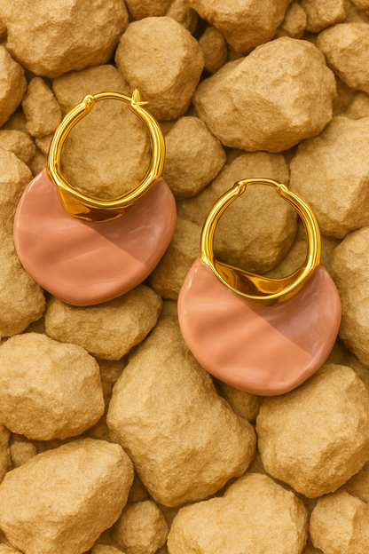 Metallic Curl Hoop Earrings